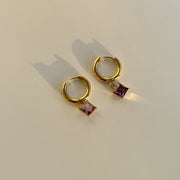 square zircon pendant earrings, view 6 - MRSLM