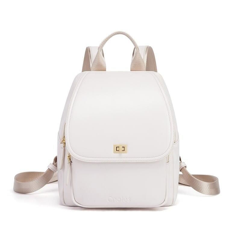 cream leather backpack, view 4 - MRSLM