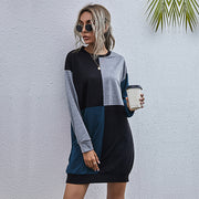 women's color contrast pullover dress, view 5 - MRSLM