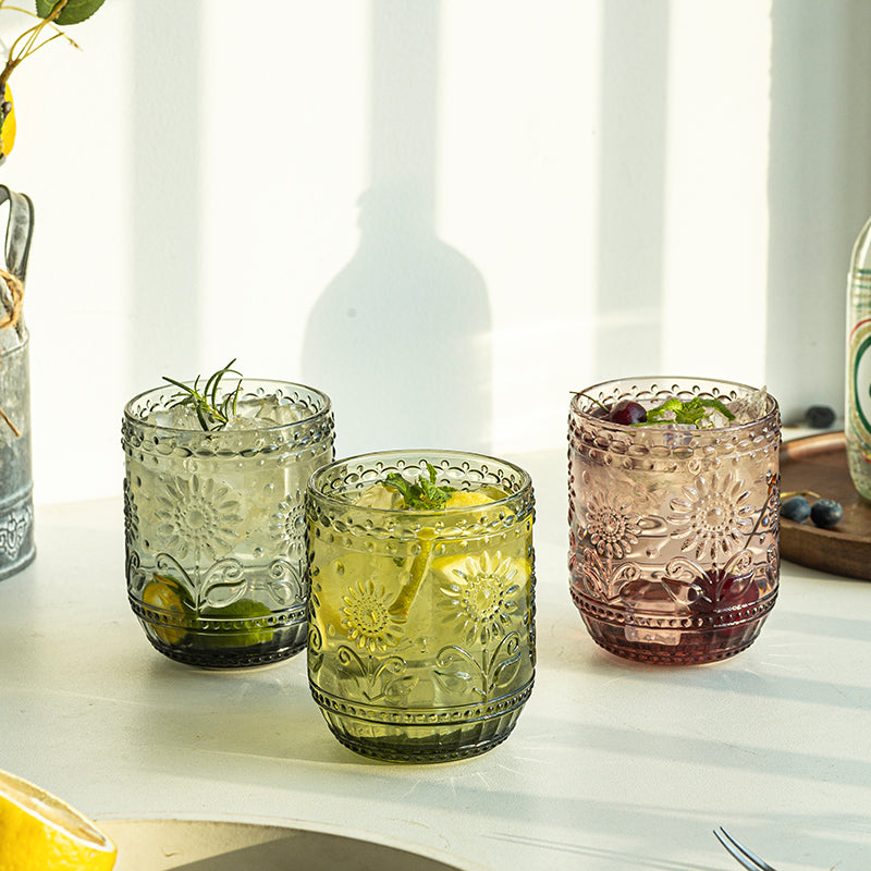 embossed glass petal cup, view 5 - MRSLM