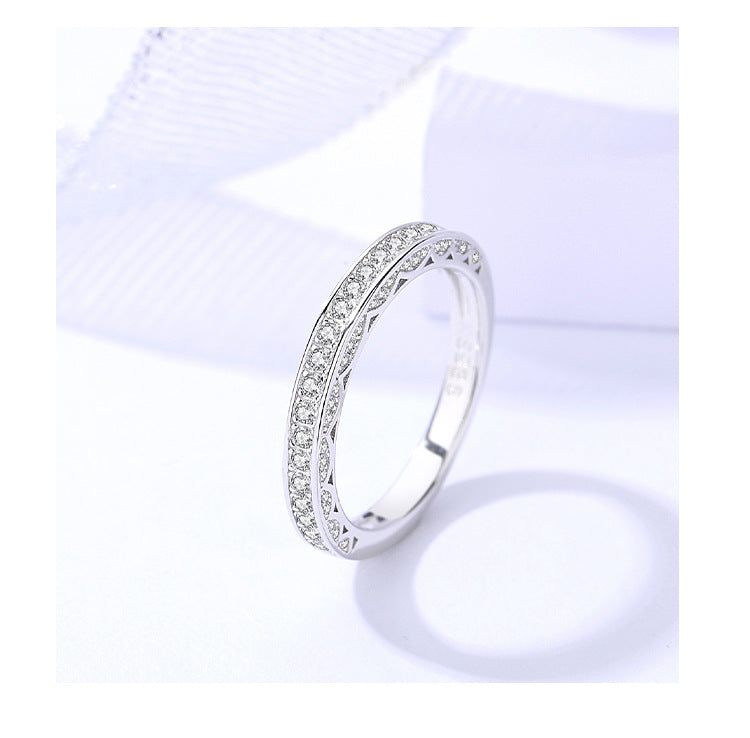1 karat moissanite ring set, view 5 - MRSLM