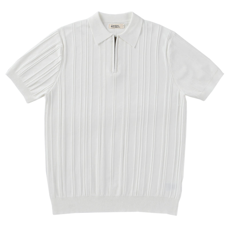 zipper knitted short sleeve polo shirt men, view 5 - MRSLM