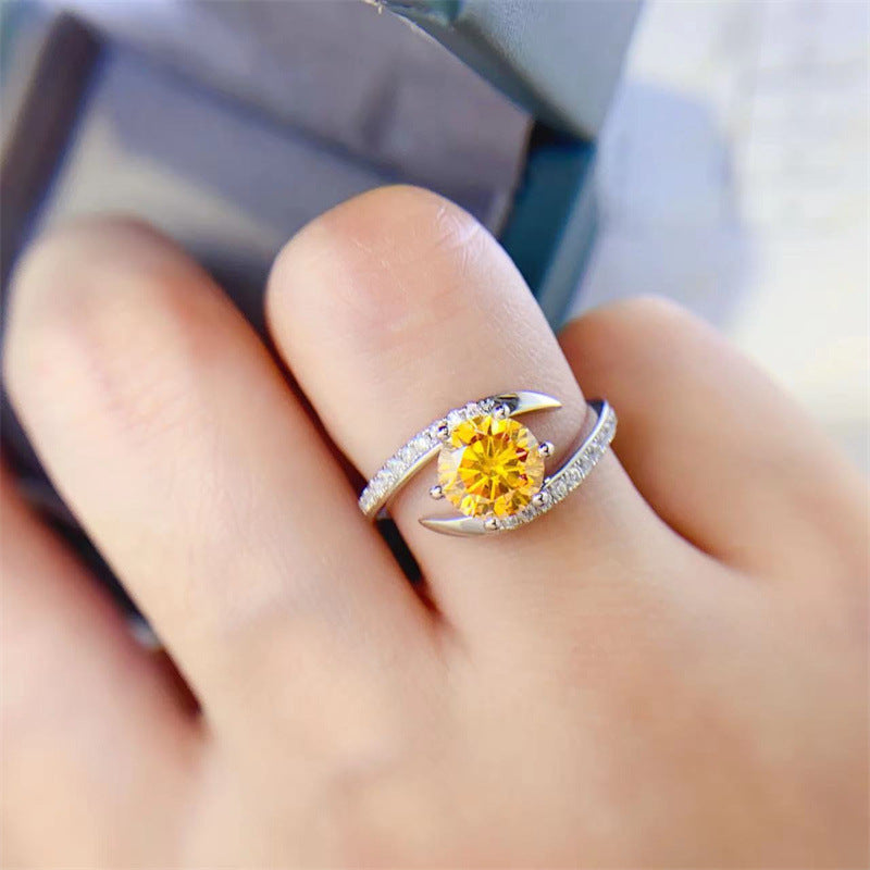 yellow moissanite ring - MRSLM