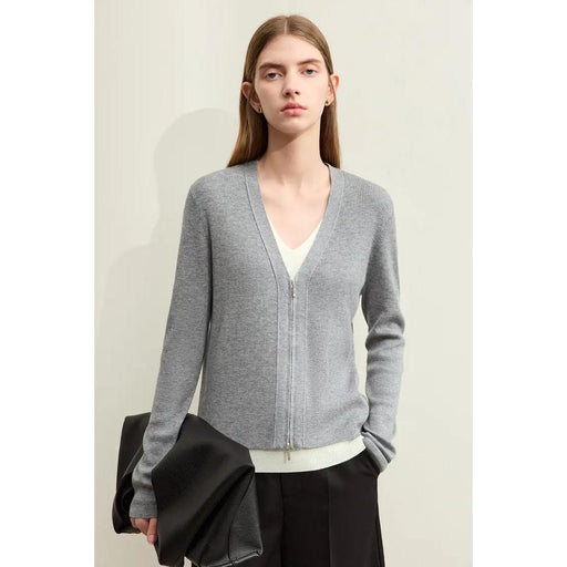 v-neck contrast color knitwear, view 3 - MRSLM