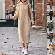 Women's turtleneck knit maxi sweater dress - MRSLM