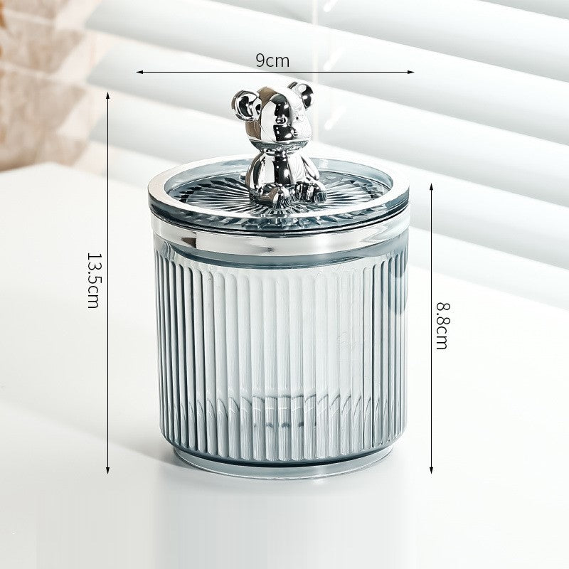 Luxury acrylic cotton pad and swab organizer, view 5 - MRSLM
