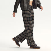 women's wide-leg plaid suit pants, view 7 - MRSLM