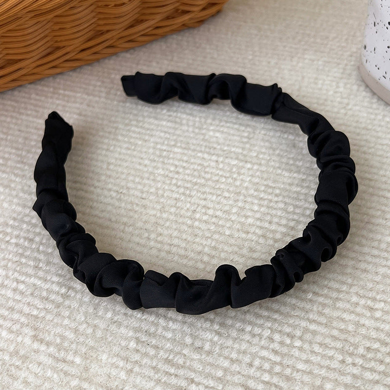 silky satin pleated headband, view 6 - MRSLM