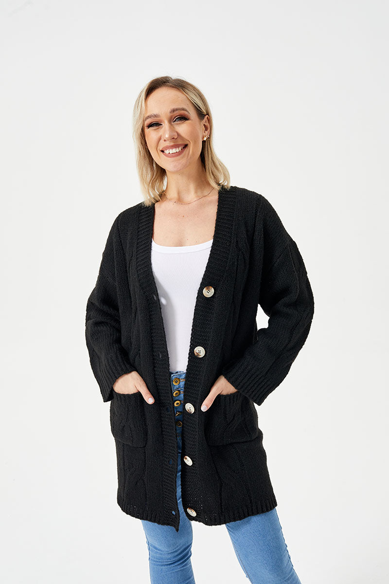 women's warm long cardigan sweater, view 12 - MRSLM