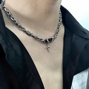 Black zircon multi-layer winding necklace, view 4 - MRSLM