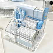 transparent desktop pen holder organizer, view 2 - MRSLM