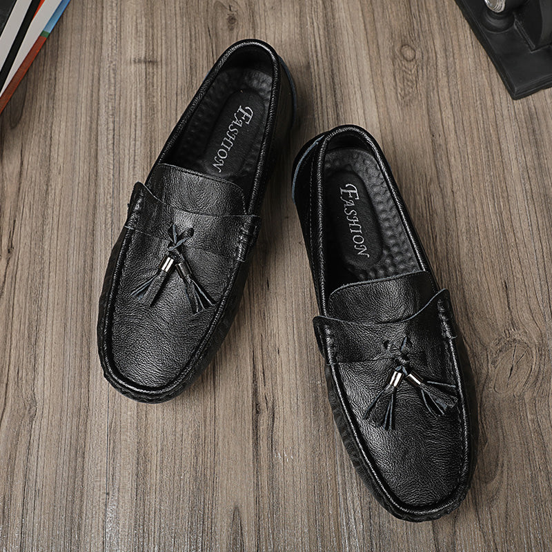 leather hollow-out beanie shoes, view 4 - MRSLM