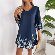 lotus sleeve floral print dress - MRSLM