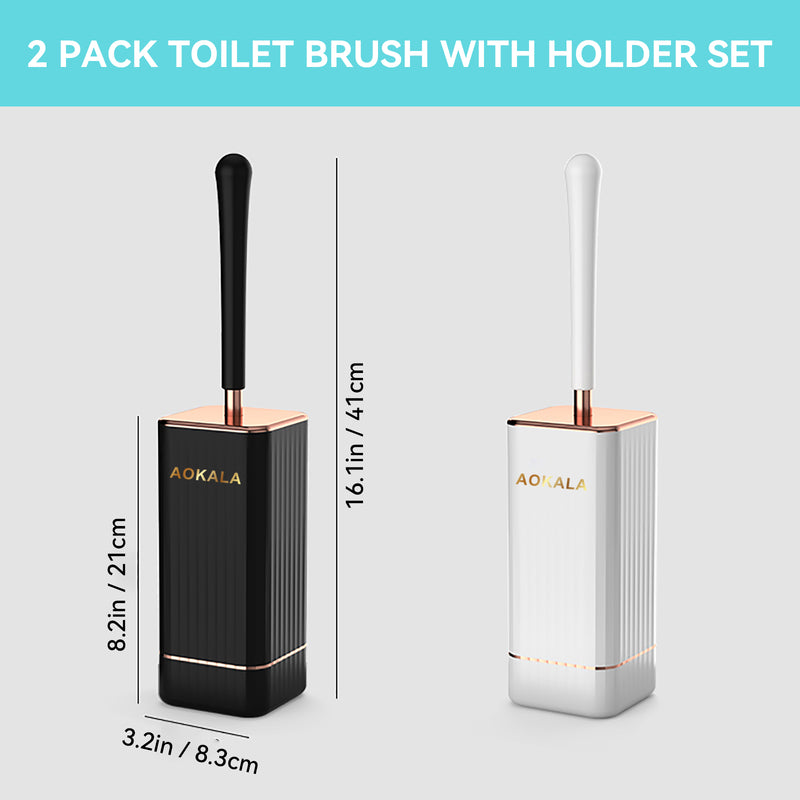 silicone toilet brush and holder set, view 9 - MRSLM