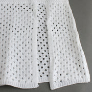 knitted long hollow sling dress, view 3 - MRSLM