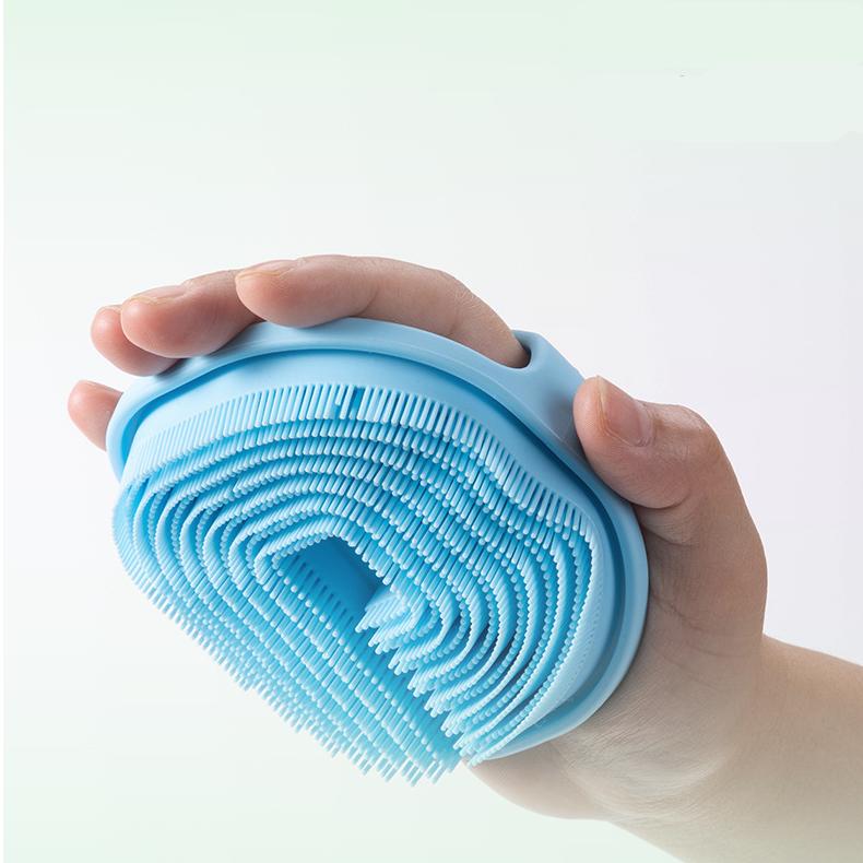 Soft silicone body scrubber and shampoo brush, view 8 - MRSLM