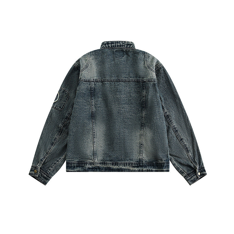 men's embroidered denim jacket, view 2 - MRSLM