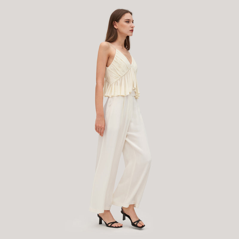 v-neck silk camisole tank top, view 6 - MRSLM