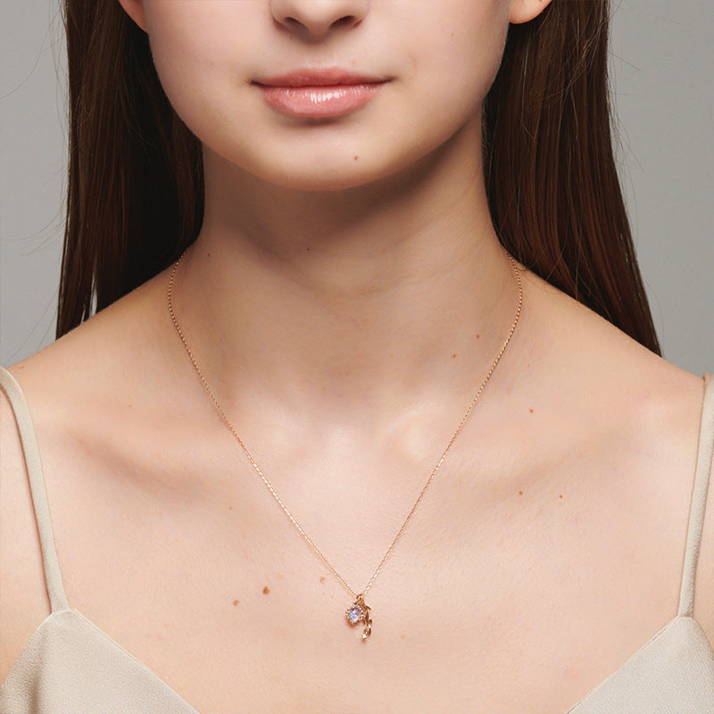 natural cordierite stone necklace - MRSLM