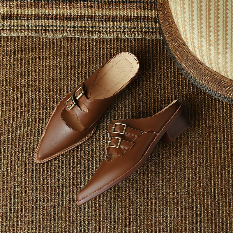 leather slingback mules, view 22 - MRSLM