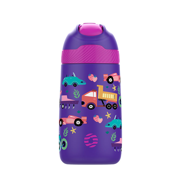 children's insulated water bottle with straw, view 7 - MRSLM