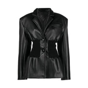 womens patchwork blazer, view 5 - MRSLM