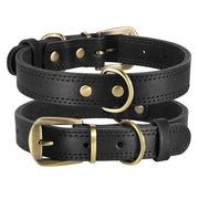 genuine leather dog collar, view 2 - MRSLM