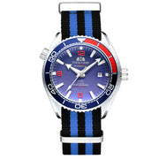 men's automatic mechanical canvas strap watch, view 6 - MRSLM