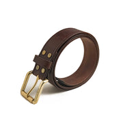 genuine leather pin buckle belt for men, view 2 - MRSLM