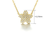 women's silver cherry blossom flower necklace, view 2 - MRSLM
