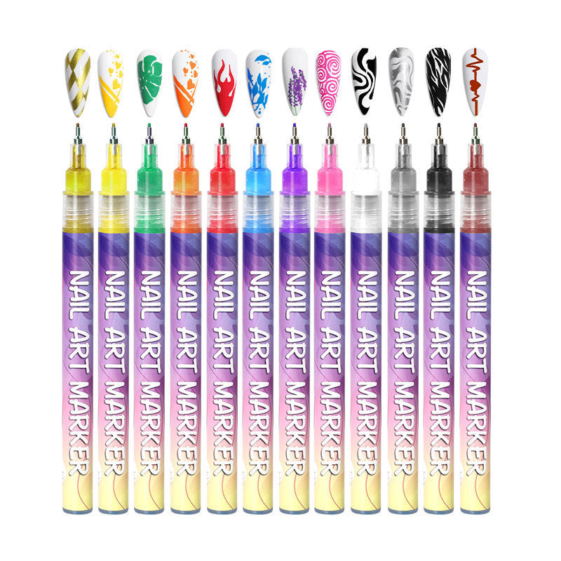 nail art graffiti pen set 12 colors, view 4 - MRSLM