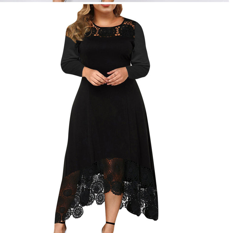 Women's lace high waist dress, view 3 - MRSLM