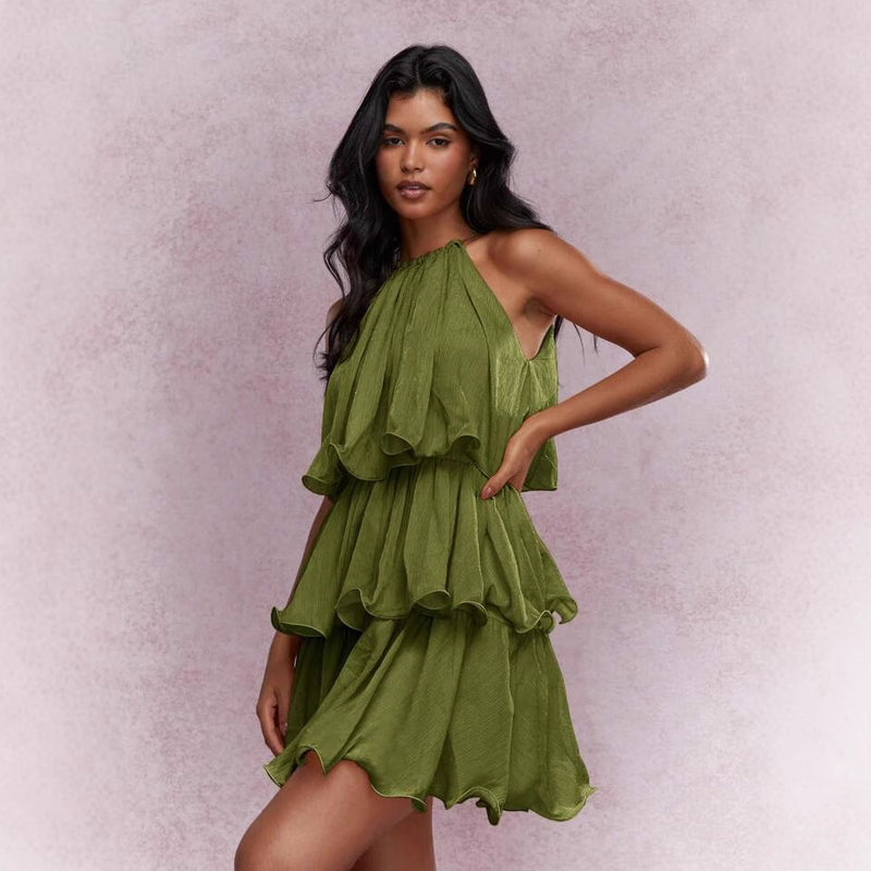 strapless ruffle trim midi dress - MRSLM