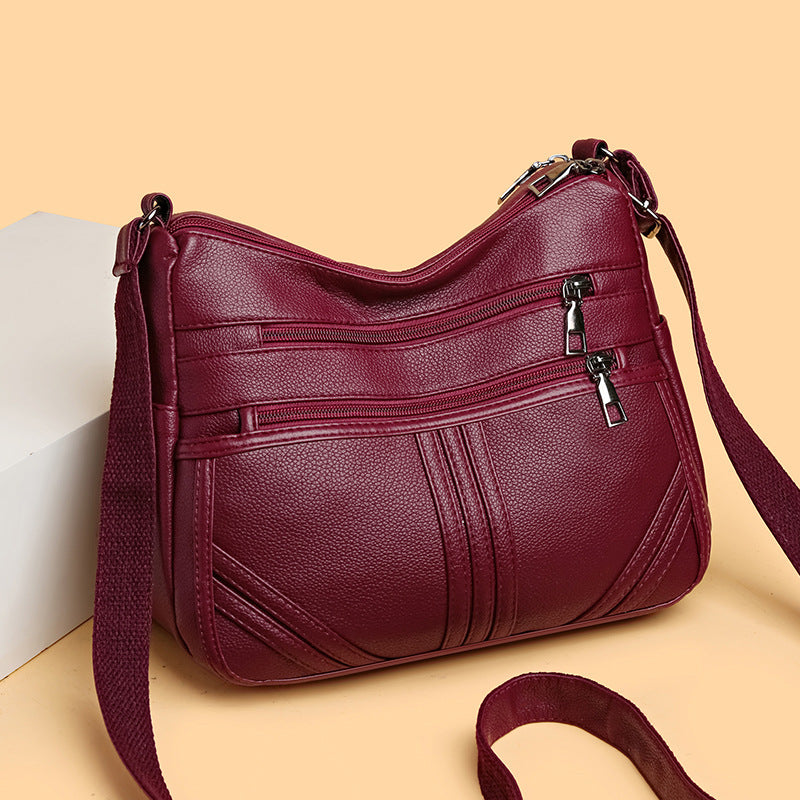 Women's soft textured crossbody bag, view 5 - MRSLM