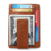 men's thin leather money clip wallet, view 8 - MRSLM