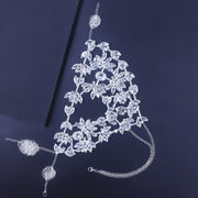 silver rhinestone party mask, view 2 - MRSLM