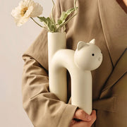 cathead ceramic tube vase, view 5 - MRSLM