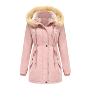 Women's long fleece-lined parka with detachable hood, view 2 - MRSLM