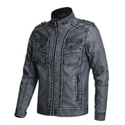 thick pu leather coat, view 8 - MRSLM