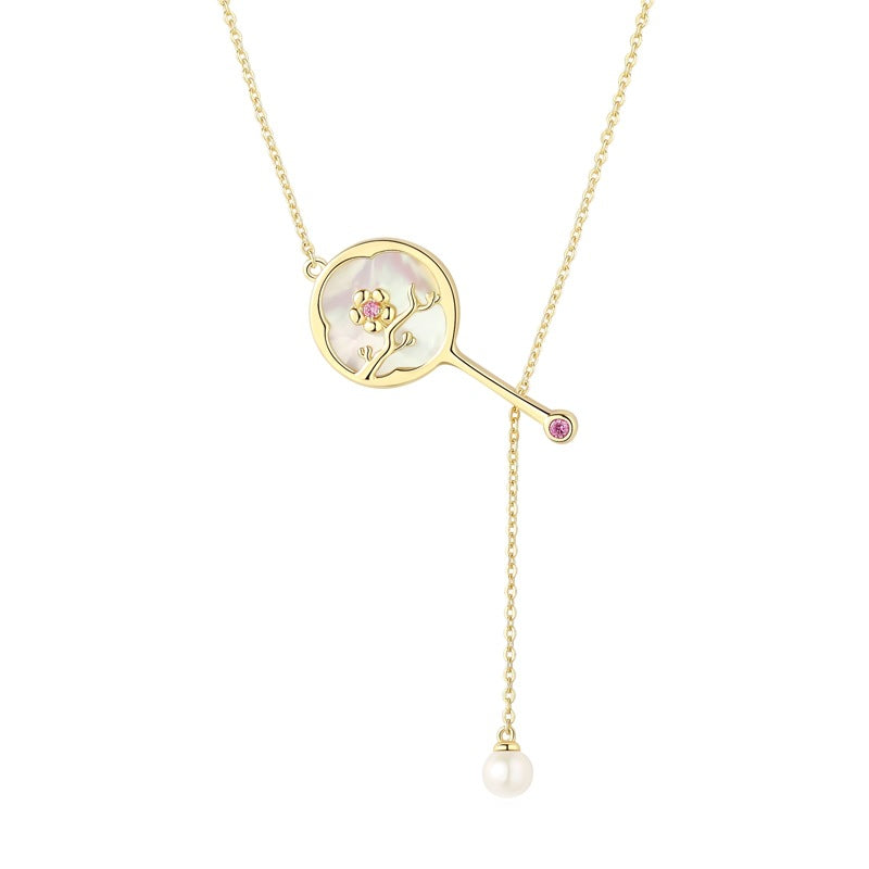 s925 silver plum blossom necklace, view 6 - MRSLM