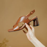leather high heel sandals, view 11 - MRSLM