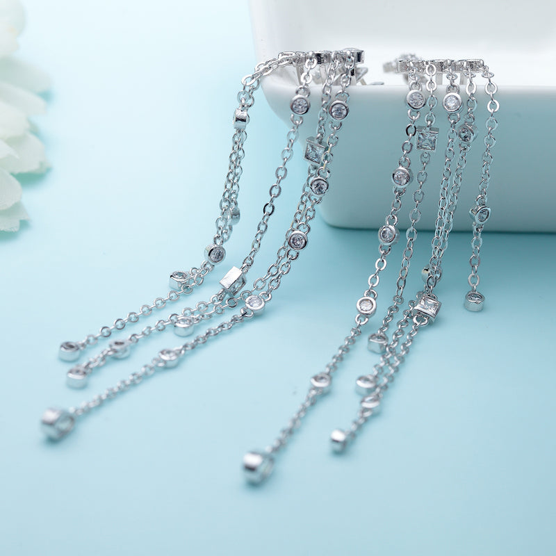 women's ultra-long tassel earrings, view 5 - MRSLM