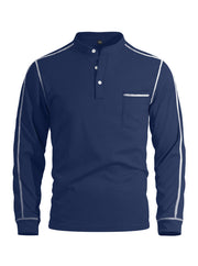 Men's long-sleeve waffle-knit henley shirt, view 7 - MRSLM