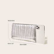 silver vegan leather evening bag, view 7 - MRSLM