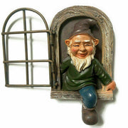Naughty elf tree hugger garden statue, view 2 - MRSLM