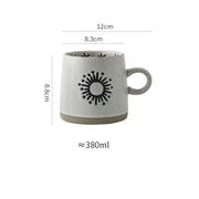 japanese hand-painted ceramic coffee mug, view 2 - MRSLM