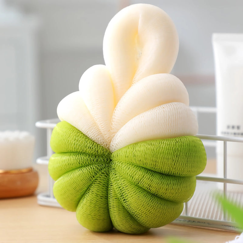 Cute pumpkin shaped bath sponge mesh balls, view 4 - MRSLM