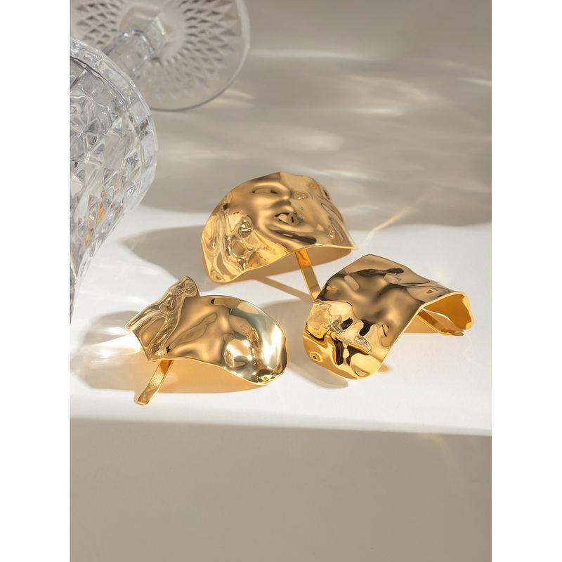 gold plated hammered hairpin, view 7 - MRSLM