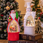 Christmas snowman Santa music box light, view 2 - MRSLM