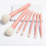 7-piece pink makeup brush set, view 2 - MRSLM
